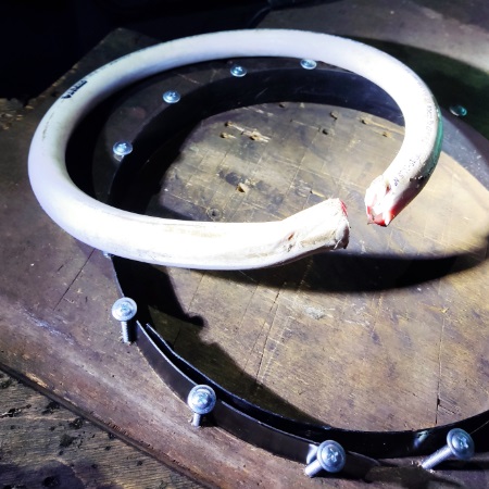 Пробное кольцо с деформированными краями. antenna eggbeater self made ring with deformed edges.