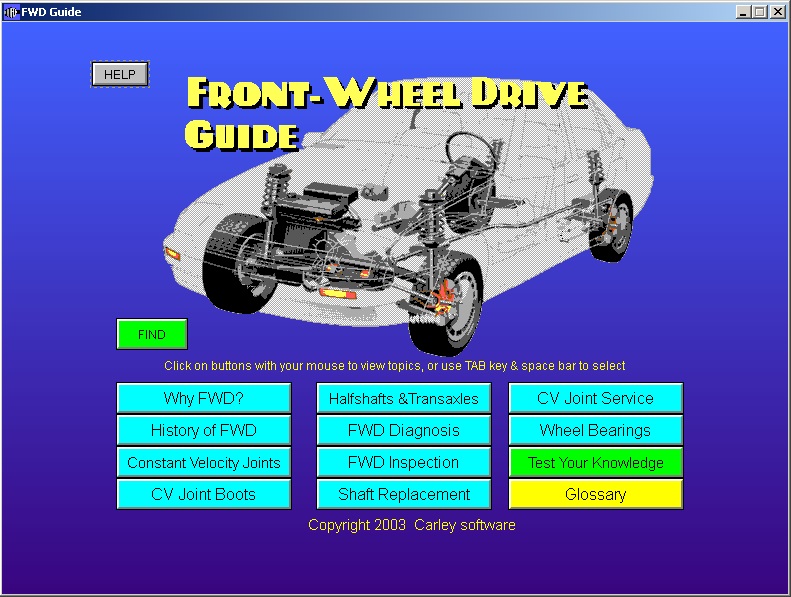 FWD Guide, программа, обучение ремонту ходовой на передне-приводных автомобилях. repair school fwd guide.
