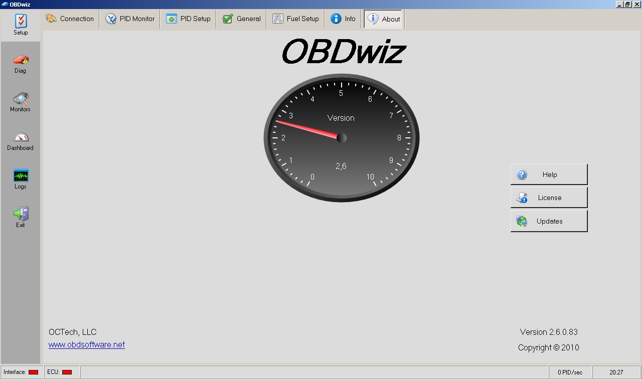 OBDWiz, диагностическая OBD программа для авто. diagobd obdwiz.