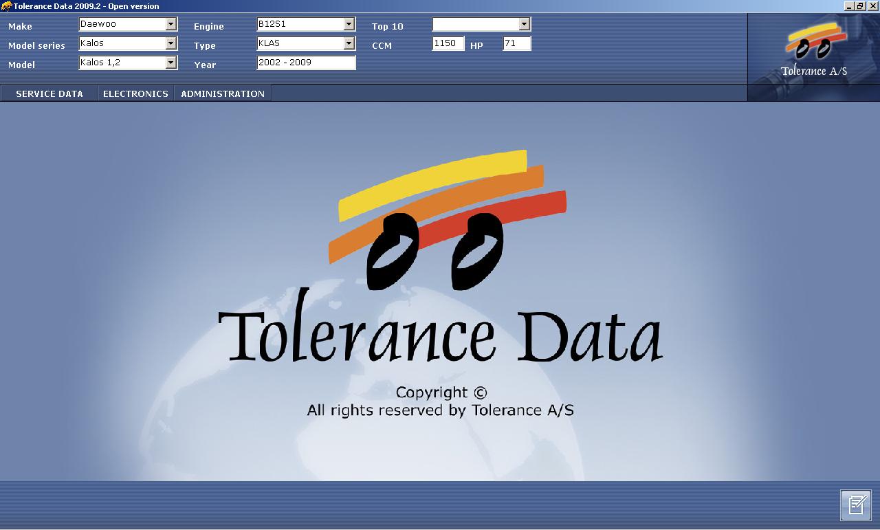 Tolerance Data, инфо база данных по диагностике и ремонту. multi db tolerance data 1.
