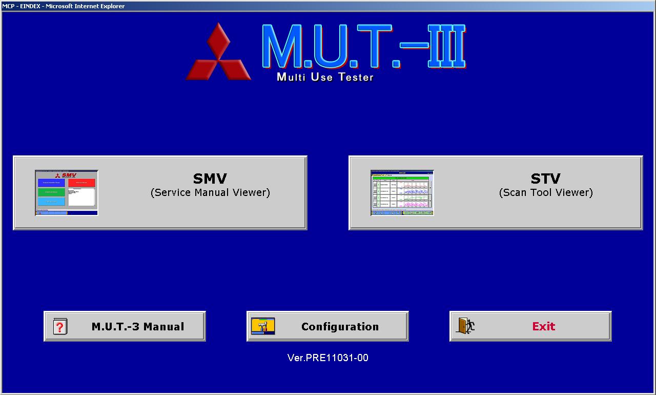 Mitsubishi MUT-III дилерская программа для диагностики легковых авто, рис. 1. rnma mitsubishi mut3 stv smv 1.