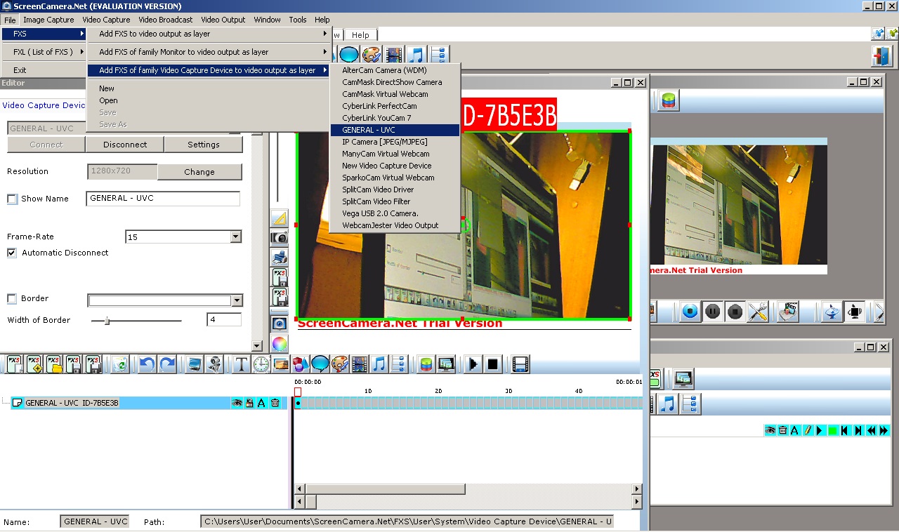 Софт на ПК для веб-камер и видеорегистраторов, программа ScreenCamera.Net. webcam soft screen camera net.
