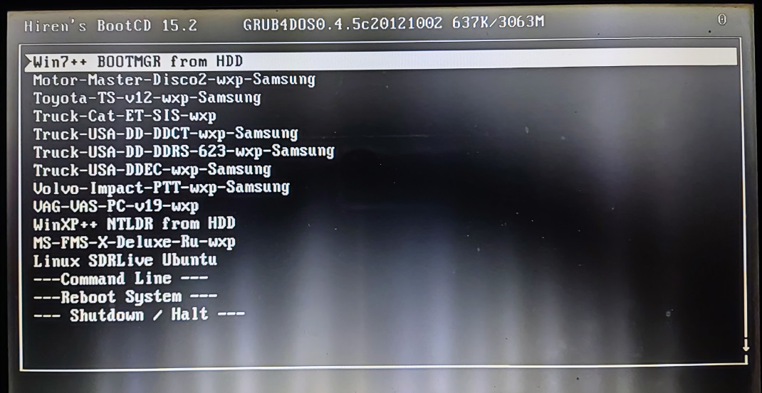 Старое Grub4dos меню загрузки OS - по ссылке из GRUB 2. boot linux livecd from hdd fig 90 grub old dos menu.