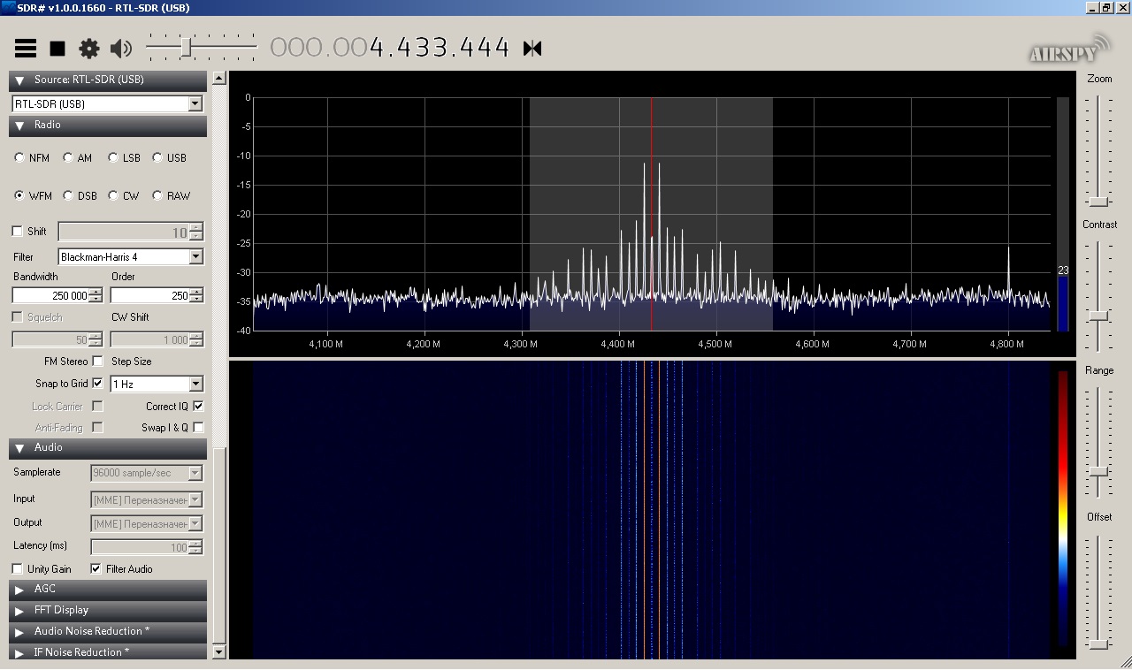 Видео сигнал RCA кабеля на 4 МГц. test tv digit dvb t2 rtl sdr v3 tvsharp rca cable video signal 4mhz.