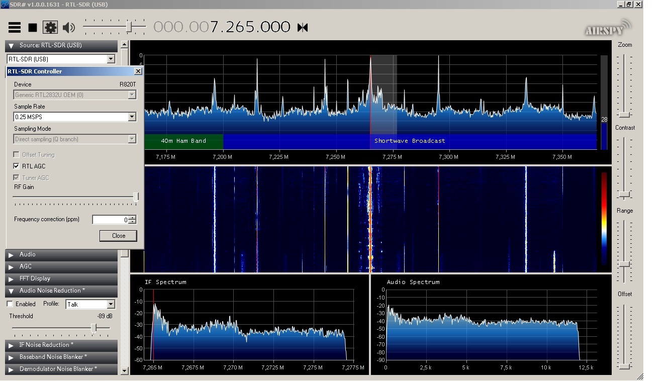 Радио на частоте 7265 khz, 0.25 MSPS. rtlsdr rework 8 05 7265khz 025msps.
