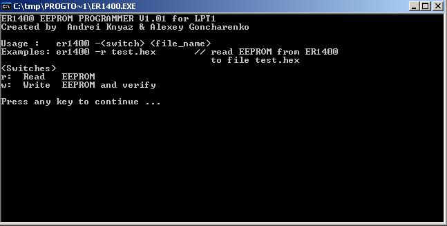 ER1400 EEPROM Programmer v1.01. pr er1400 eeprom programmer v101 for lpt1.