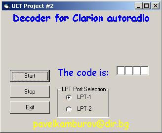 UCT Project #2 Decoder for Clarion autoradio. rcc clarion uct project 2 decoder autoradio.