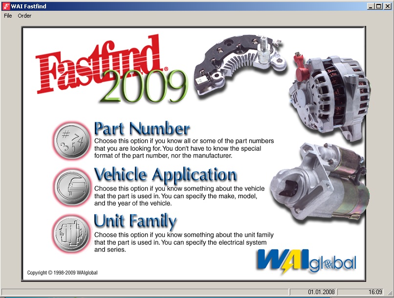 WAI Fastfind. Каталог автозапчастей для генератора, стартера. specsoft wai fastfind 1.