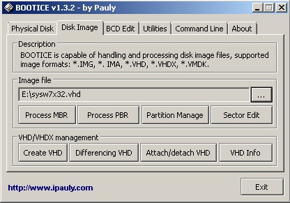 Disk Image для VHD. Ремонт и восстановление жесткого диска. record hdd bootice disk image vhd.