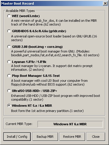 BootIce by Paulu - ремонт и восстановление жесткого диска. Кнопка - process MBR для VHD. record hdd bootice process mbr vhd.