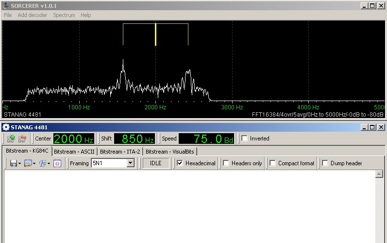 Станция FUG не декодируется протоколом KG-84C. test stanag 4481 kg 84 fsk sorcerer bitstream.