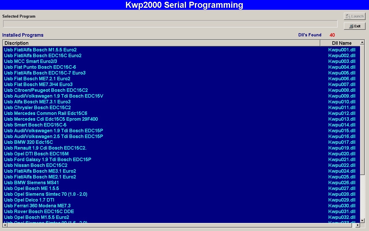 Выбор USB системных DLL. fldr kwp2000 serial programming 2.