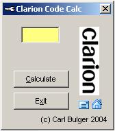 Clarion Code Calc. rcc clarion code calc.