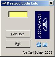 Daewoo Code Calc. rcc daewoo code calc.
